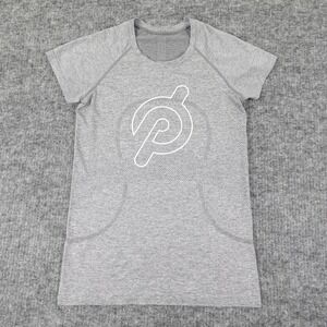 Lululemon Shirt Womens Size 8 Gray Seamless Short‎ Sleeve Athletic Peloton Tee